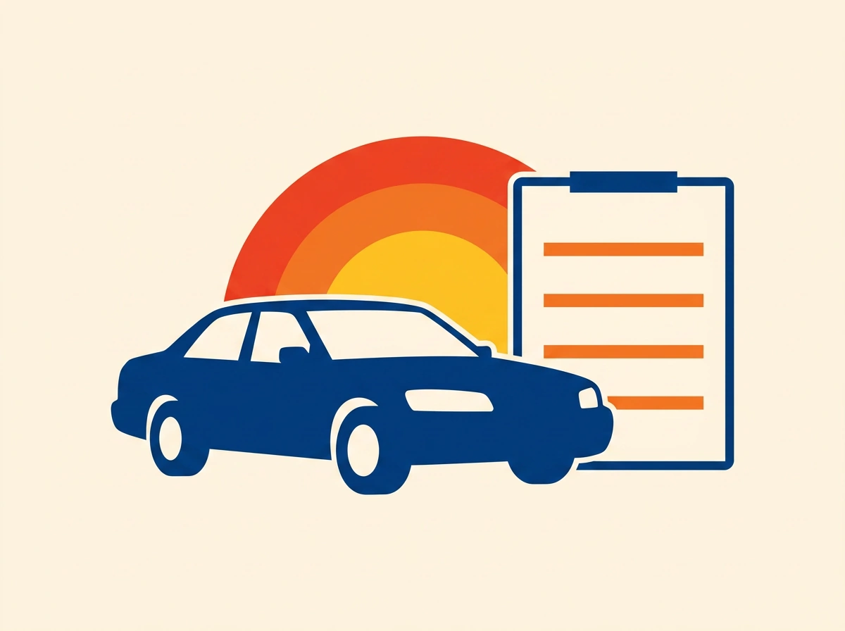 A car beside a registration form